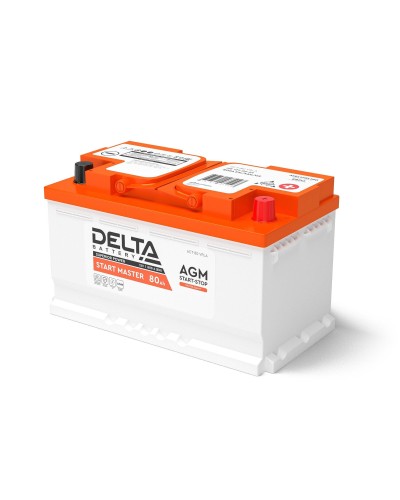 Delta START MASTER AGM 1280 (80 Ah). Аккумулятор автомобильный герметичный свинцово-кислотный. Delta в Великом Новгороде