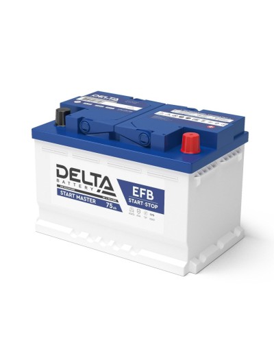 Delta START MASTER EFB 1275 (75 Ah). Аккумулятор автомобильный герметичный свинцово-кислотный. Delta в Великом Новгороде