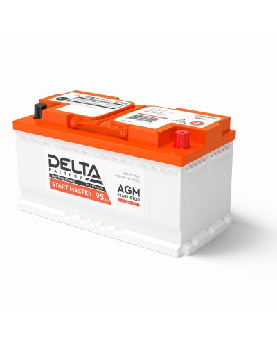 Delta START MASTER AGM 1295 (95 Ah). Аккумулятор автомобильный герметичный свинцово-кислотный. Delta в Великом Новгороде