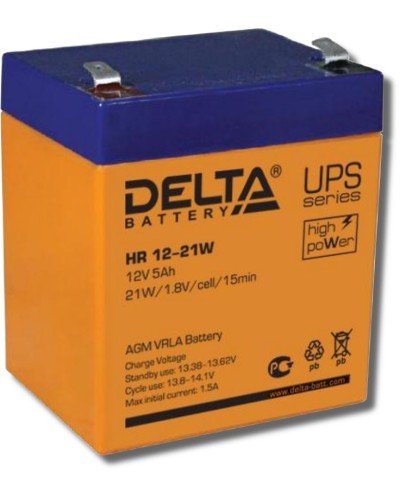 Delta HR 12-21 W. Аккумулятор герметичный свинцово-кислотный. Delta в Великом Новгороде