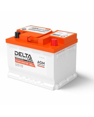 Delta START MASTER AGM 1260 (60 Ah). Аккумулятор автомобильный герметичный свинцово-кислотный. Delta в Великом Новгороде