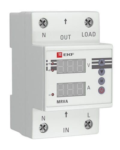 MRVA 63A PROxima (MRVA-63A). Реле напряжения и тока с дисплеем. EKF в Великом Новгороде