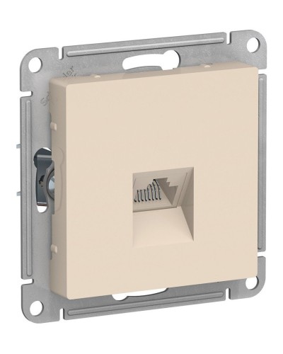 AtlasDesign розетка RJ45, кат. 5Е, 1-местная, скрытой установки, механизм, бежевый (ATN000283). Розетка компьютерная. Systeme Electric в Великом Новгороде