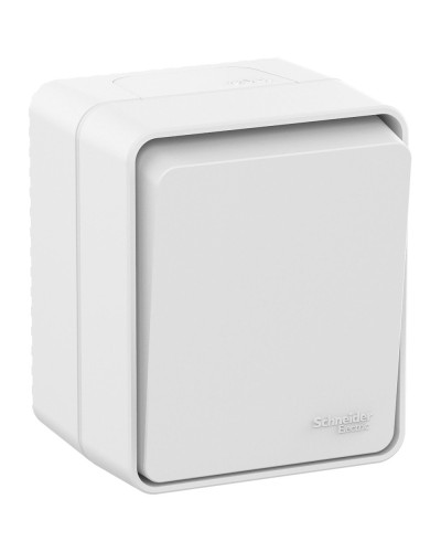 AtlasDesign PROFI54 выключатель 1-клавишный, открытой установки, белый (ATN540111). Выключатель. Systeme Electric в Великом Новгороде