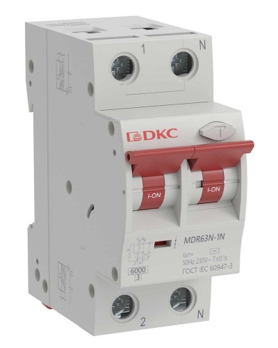 YON max MDR, 1P+N, 30mA, 40A, 6kA, А (MDR63N-1N2C40-A). Автоматический выключатель дифференциального тока. ДКС в Великом Новгороде