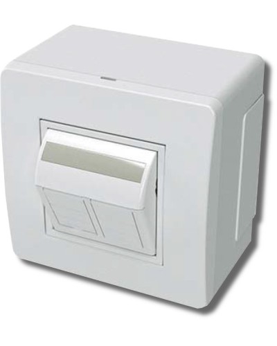 Коробка в сборе с 2 розетками RJ45, кат.5е, белая (10656): Коробка в сборе в Великом Новгороде