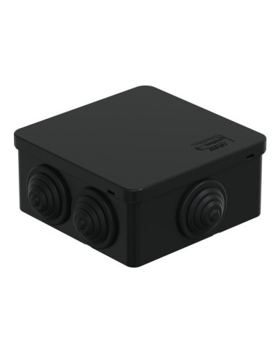 Коробка JBS101 100х100х55, 6 вых., IP55, черная (44037BL-1). Коробка монтажная. Экопласт в Великом Новгороде