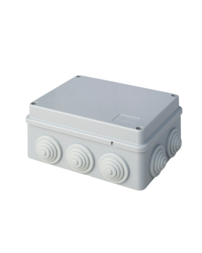 Коробка JBS150 150х110х70, 10 вых., 6P (0,15...2,5мм²) серая (43069HF-GR). Коробка монтажная, огнестойкая, без галогена. Экопласт в Великом Новгороде